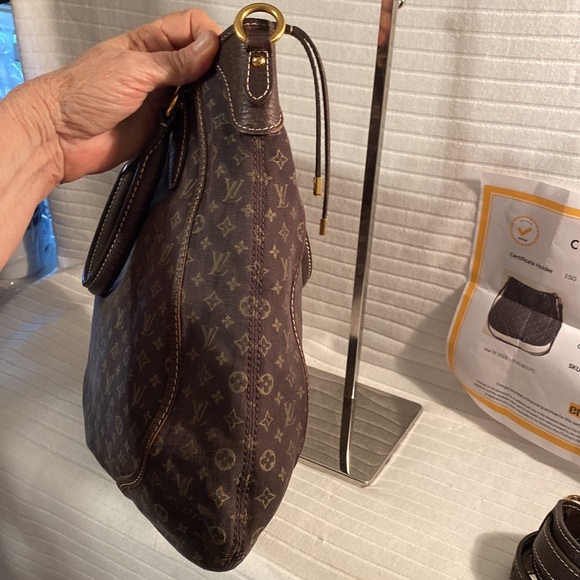 Louis Vuitton Besace Angele Mini Lin Ebene W/COA and Crossbody Strap 2 way - Picture 5 of 16